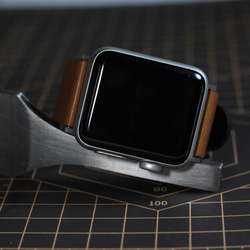 高級革使用Apple Watch　レザーベルト　腕時計ベルト　バンド　B16　総手縫い製作 4枚目の画像