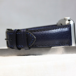 高級羊革使用Apple Watch　38・40・42・44㎜用レザーベルト　腕時計ベルト　バンド　B23D　総手縫い製作 2枚目の画像