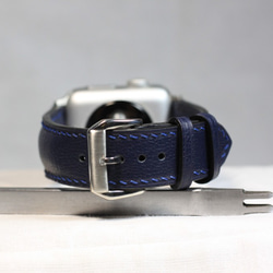 高級羊革使用Apple Watch　38・40・42・44㎜用レザーベルト　腕時計ベルト　バンド　B23D　総手縫い製作 4枚目の画像