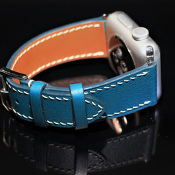 高級革使用Apple Watch レザーベルト　腕時計ベルト　バンド　B5　総手縫い製作 4枚目の画像