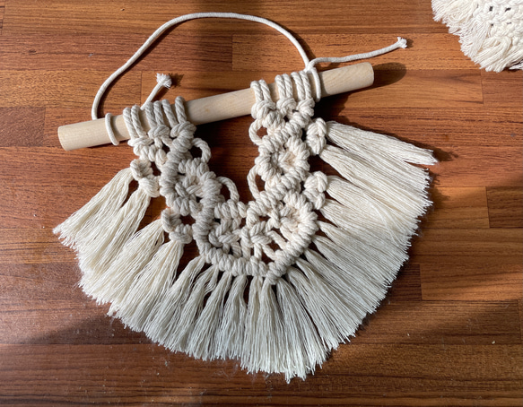 Macrame中小掛毯 掛飾【 Macrame Wall Hanging】愛心 第1張的照片