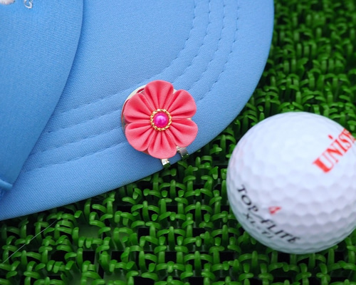 BURBERRY GOLF ピンクゴルフマーカー ゴルフマーカー（ピンク色6弁花） ○ クロースフラワー