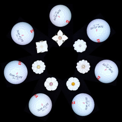 ゴルフマーカー（ホワイトシリーズ　７）　●　クロースフラワーアクセサリー 5枚目の画像
