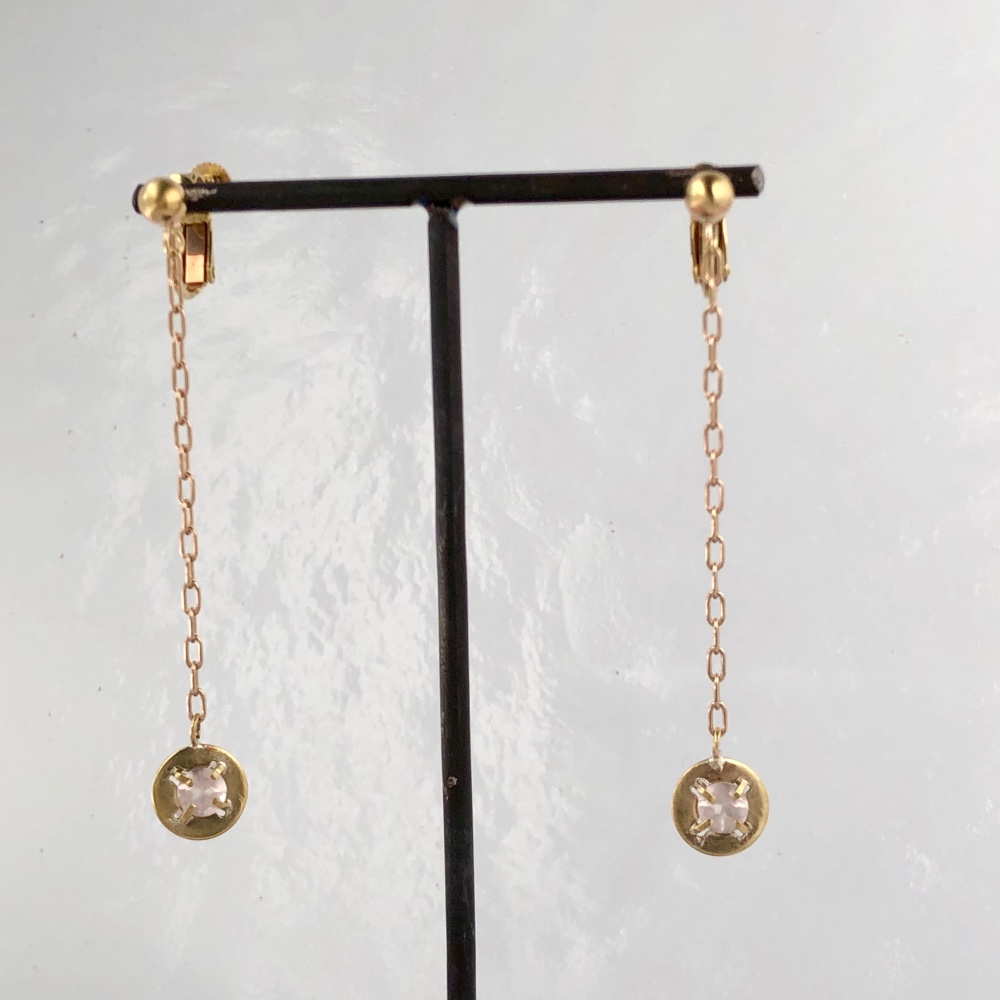 washerイヤリング/ローズクオーツ