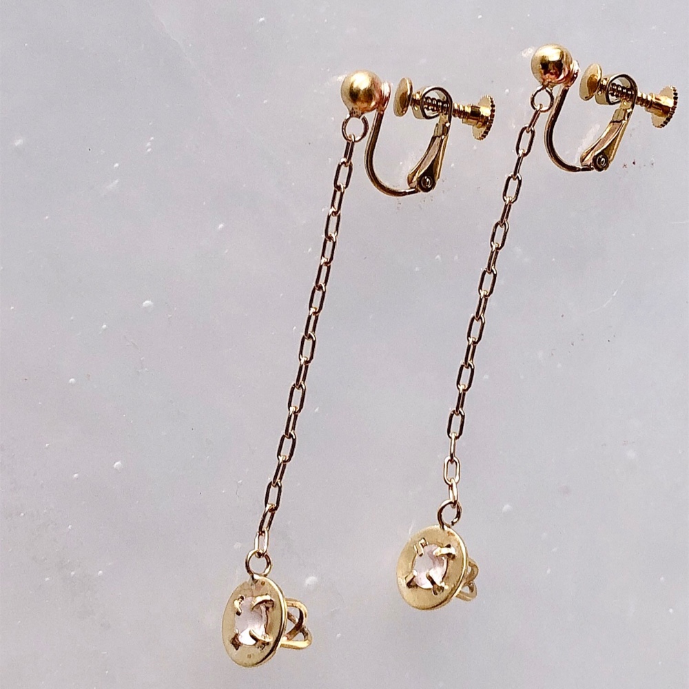 washerイヤリング/ローズクオーツ