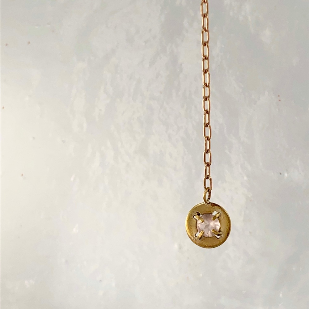 washerイヤリング/ローズクオーツ