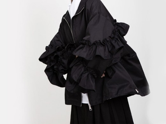 人気のオリジナルニッチデザイン，新しいスタイルの女性用コートジャケット、木製の耳が付いた立体的な装飾的なトレンディなブラ 8枚目の画像