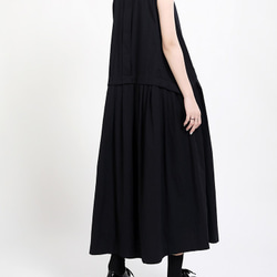 夏の新作女性デザインセンスフェイクツーピースベストスカート、スリム＆スリムクメールリネンロングノースリーブワンピース 3枚目の画像