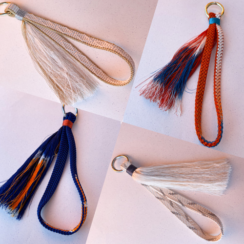 帯締め タッセルハンドストラップ 絹糸バッグチャーム キーチャーム