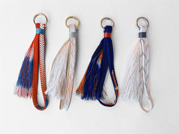 帯締め タッセルハンドストラップ 絹糸バッグチャーム キーチャーム