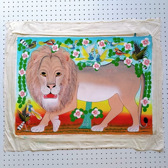 絵画 『 Simba 』 Big-Tingatinga by Zuberi 70*50cm 2枚目の画像