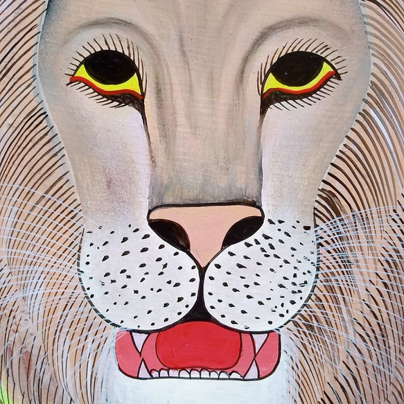 絵画 『 Simba 』 Big-Tingatinga by Zuberi 70*50cm 3枚目の画像