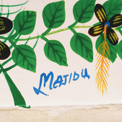 アフリカ絵画 『 Birds and flowers 』ティンガティンガ by Majidu 58*80cm 6枚目の画像