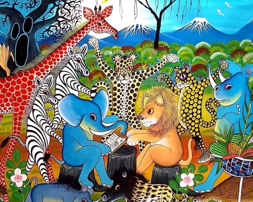 アフリカの絵画　アート　タペストリー　〜ナミビア〜 アフリカの絵画 アート タペストリー 〜ナミビア〜