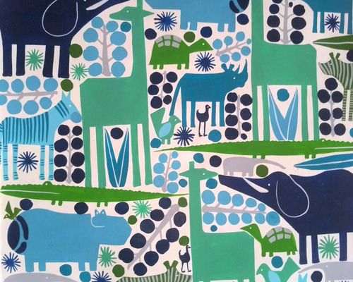 アフリカ絵画『 Animal puzzle 2 』ティンガティンガ by Zuberi 70