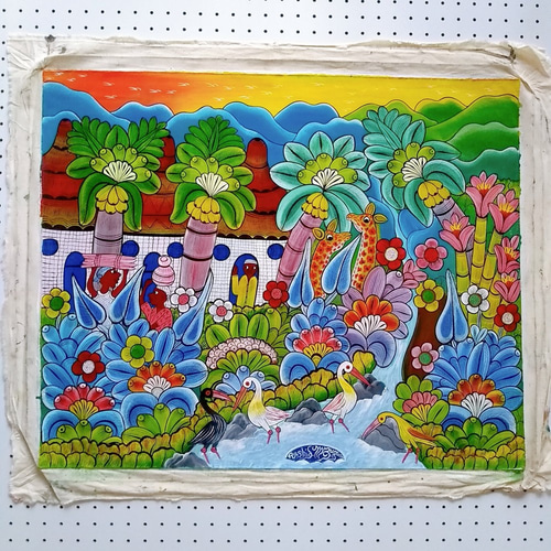 アフリカ絵画『 I have a crush 』ティンガティンガ by R.Mzuguno 72.5 