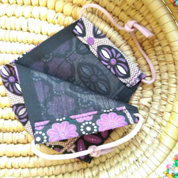 キテンゲ 布マスク④ アフリカ／タンザニアのテーラーさんの手作り 2枚目の画像