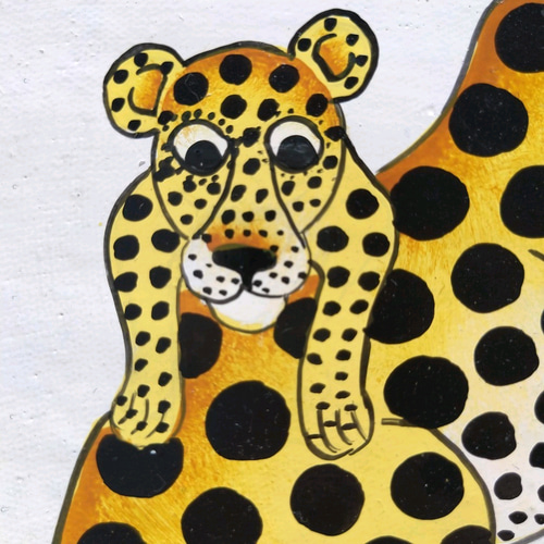 アフリカ絵画『 Cheetahs and cashews 』ティンガティンガ by Lukas 20
