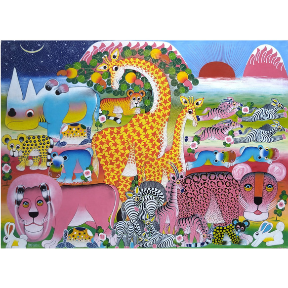 ティンガティンガ ポストカード 板 絵画 6点セット アフリカ ケニア