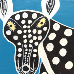 アフリカ絵画『 Cheetah in blue 』 ティンガティンガ by Martina.E.S.Tingatinga 3枚目の画像