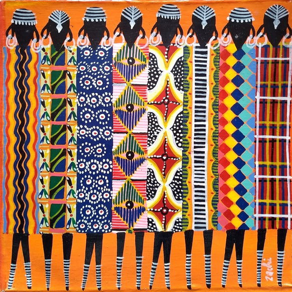 アフリカ絵画 『 Colorful masai 8 』ティンガティンガ by Zachi 20
