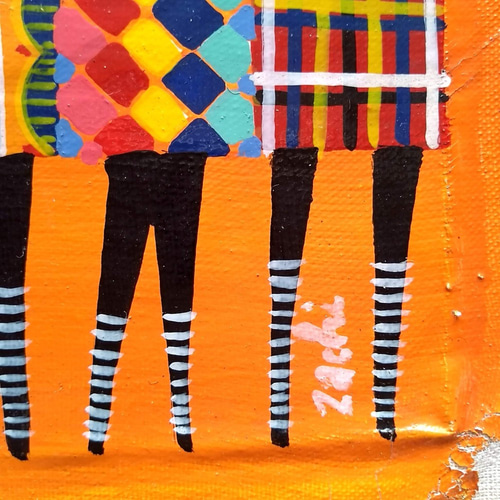 アフリカ絵画 『 Colorful masai 8 』ティンガティンガ by Zachi 20