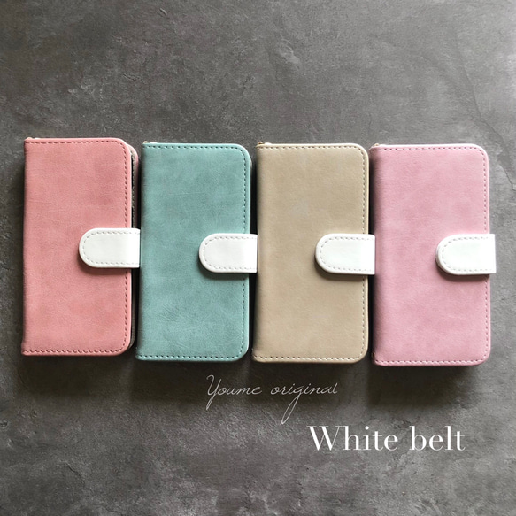 スウェード調/バイカラー/iPhone8/iPhone SE2/iPhone 12/Android/手帳型 3枚目の画像