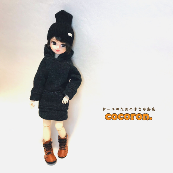 【22センチドール outfit】ロングパーカー 3枚目の画像