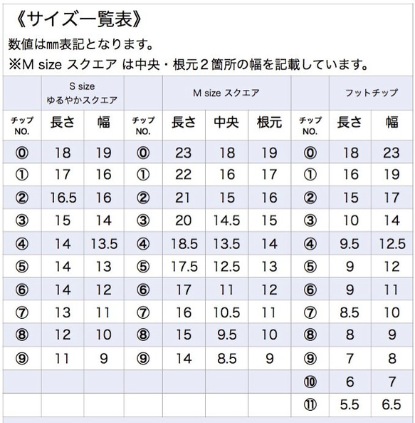 サイズ計測用サンプルチップ（２種類送付） 4枚目の画像