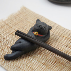 ◆くつろぐ黒猫【お箸置き】 2枚目の画像