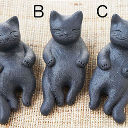 ◆腹筋黒猫c【置物＆お箸置き】 5枚目の画像