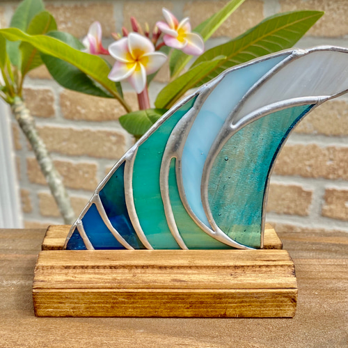 ステンドグラス 波のフィン その他インテリア雑貨 sunsetwave 通販