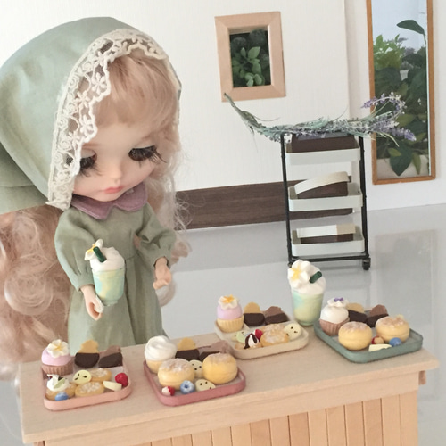 ミニチュアスイーツ*⁠.⁠✧パンケーキ&エッグタルトのプレートset.B ミニチュアスイーツ*⁠.⁠✧パンケーキ&エッグタルトのプレートset
