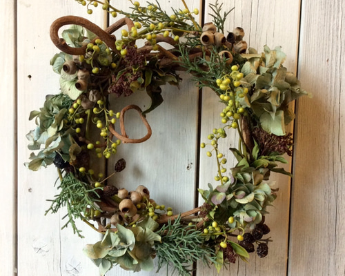 Spring 春アオモジとユキヤナギのハーフリース23〜33cm