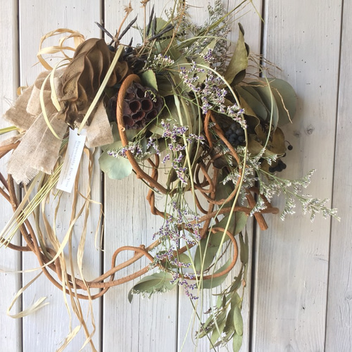 ナチュラルリース＊*キウイツル/ブルーファンタジア リース casico  