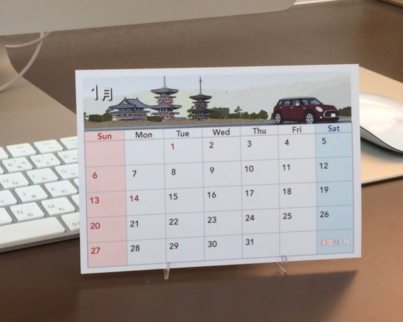 2019年 卓上カレンダー 世界を旅するBMW MINI ミニクーパー 2枚目の画像