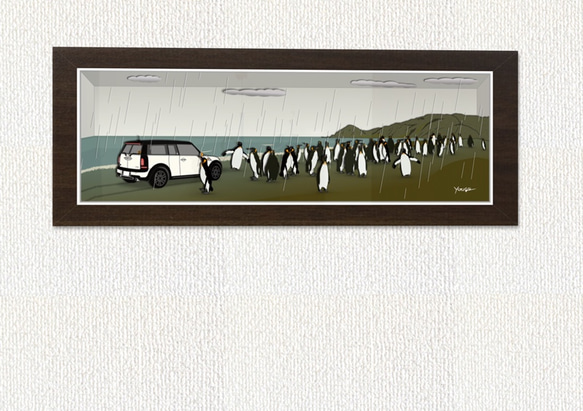 BMW MINI　ミニクーパー　アートイラスト　ポスター　マッコリー島 2枚目の画像