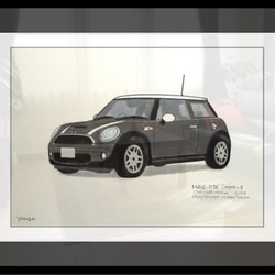 BMW MINI ​A4 アートイラスト  MY MINI イラスト　A4サイズ　額なし 2枚目の画像