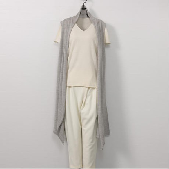 春夏人気のロングベストS ジレ オーガニックコットン100
