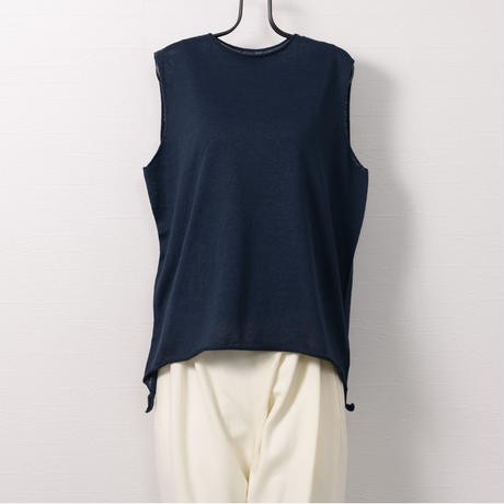 春〜夏に活躍　リネンタンクトップ　ジャケットのインにも使える　サラリとした肌触り　ベーシックカラー【TC-19103】