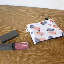 オリジナルデザイン　水の中の石　ミニポーチ　柄物　柄もの　オリジナルテキスタイル　オリジナル生地 3枚目の画像