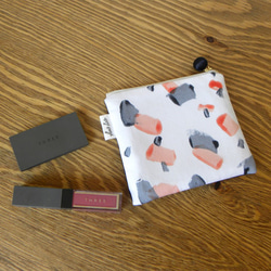 オリジナルデザイン　水の中の石　ミニポーチ　柄物　柄もの　オリジナルテキスタイル　オリジナル生地 2枚目の画像