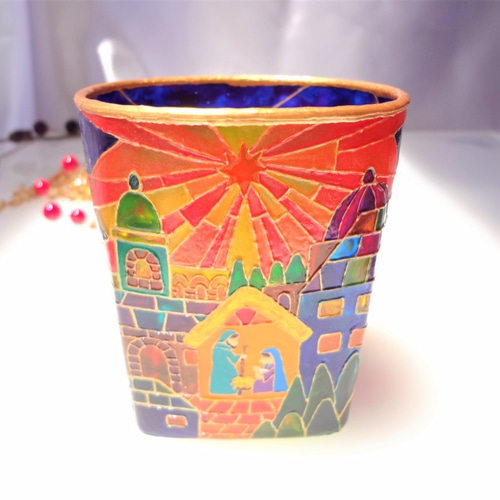 キリスト降誕キャンドルホルダー【三人の博士とベツレヘム