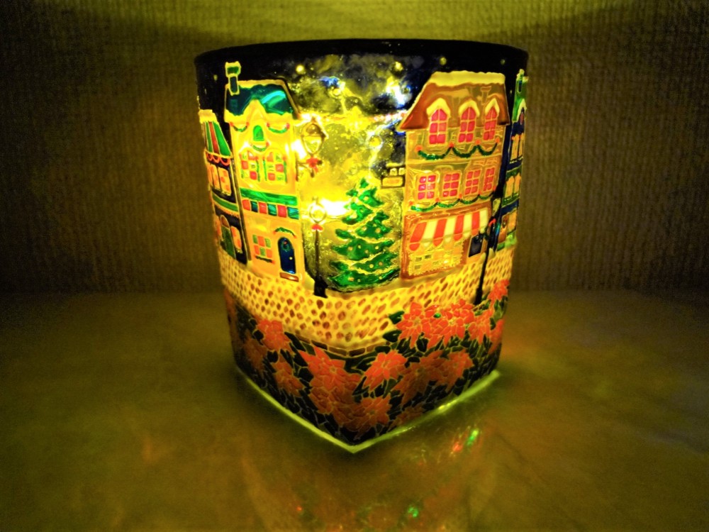 冬 架空の町 クリスマス キャンドルホルダー 冬 架空の町 クリスマス キャンドルホルダー