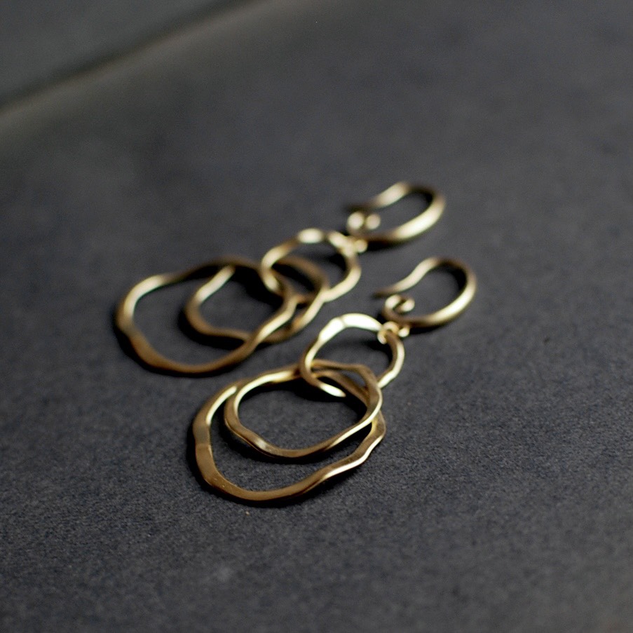 16kgp｜マットゴールドピアス  【朧月夜】