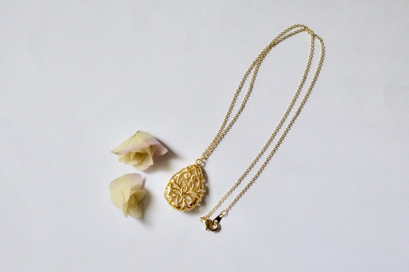 【Gold ivy necklace】 16kgp 2枚目の画像