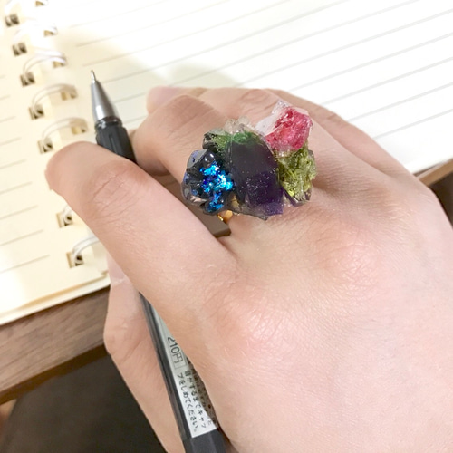 花化石シリーズring【湖の湖畔で】 指輪・リング Une｜crystalscape