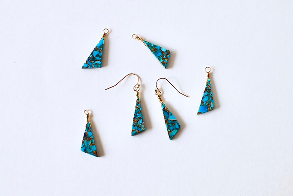 コッパーターコイズの耳飾り【空色】 1枚目の画像