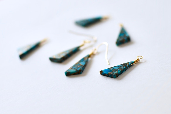 コッパーターコイズの耳飾り【空色】 3枚目の画像