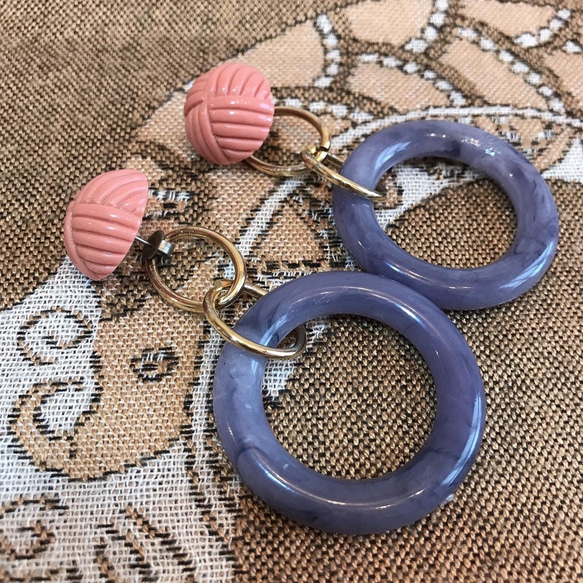 ピアス　Pink & Blue makes me cool (青とピンクアクセサリー) 3枚目の画像